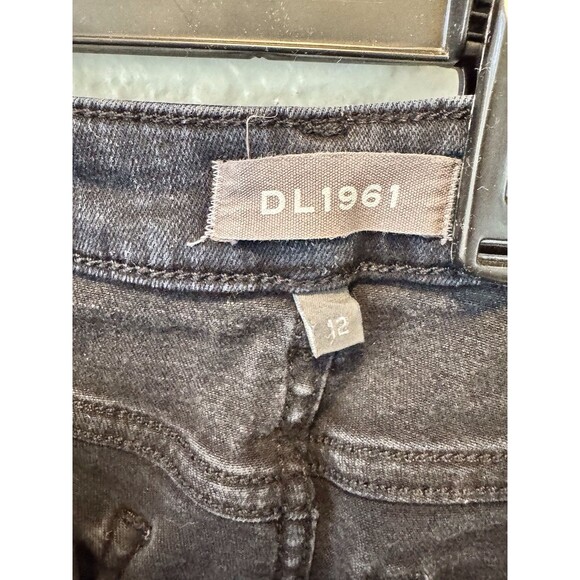 DL 1961 Kids Girl's Chloe Skinny Stretch Jeans Pants Size 12 GREY CHROME - Picture 4 of 13